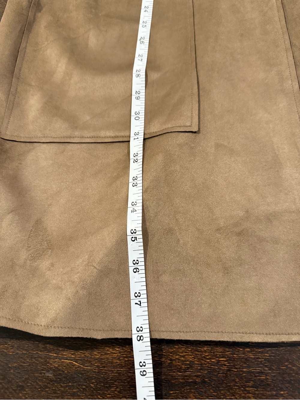 Philosophy Faux Suede Duster Coat Brown Snap Front Topper Jacket XL - Picture 10 of 13